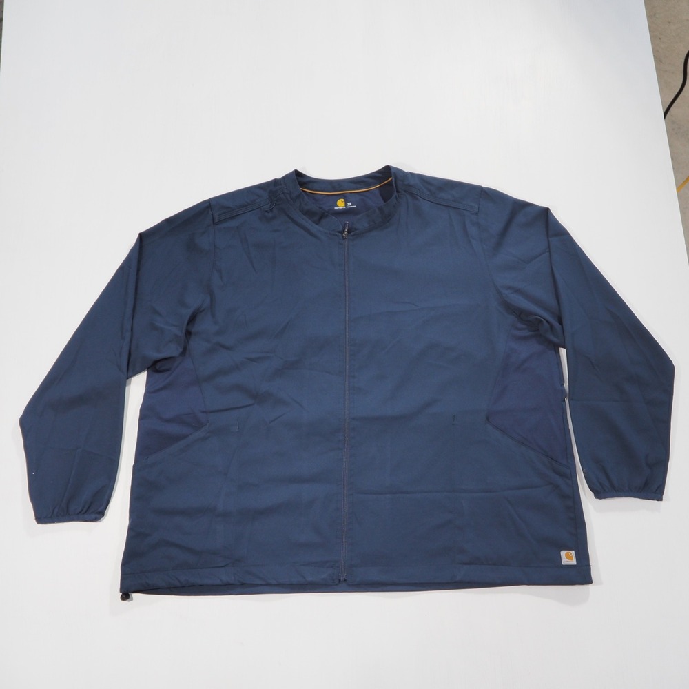 Carhartt Force Scrub Jacket Womens 2X Navy Blue Full Zip Performance Workwear